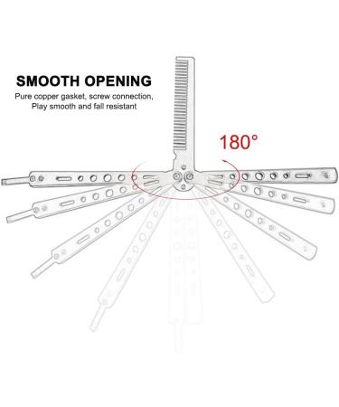 Butterfly Scissors Comb Stainless Steel 3D Color Titanium Comb Practice Butterfly Scissors Foldable Practice Comb - Buy Online on GoSupps.com