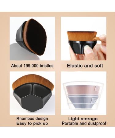 Foundation Makeup Brush Kabuki Magic Face Momma Brush Flat Top High-Density Multifunctional for Flawless Powder Blending Liquid or Cream Cosmetics with Portable Case Brochas De Maquillaje (2Pcs Black+Pink) - Buy Online on GoSupps.com