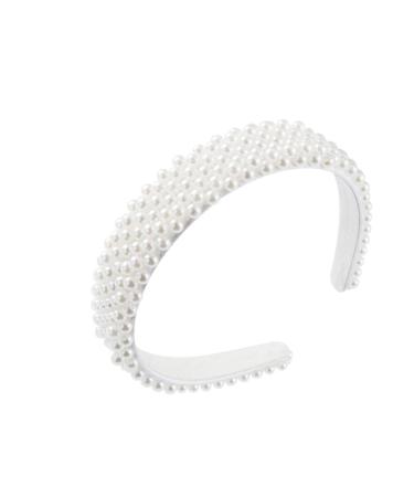 Pearl Headbands for Girls and Women  Plastic Wide Hair Hoop Band Embellish with Bling String Beads Fashion Gift for Children's Day  Graduation Ceremony  Prom Party  Casual Dress