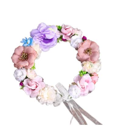 TQUXNGA Flower Headbands Women Bride Flower For Wedding Party Supply Floral Garlands Wreath Floral Headbands Purple