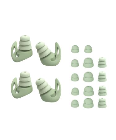 GIFZES Hearing Protection Earplugs Noise Cancelling Earbuds 1 Set Silicone for Effective Reduction Soft Reusable Ear Plugs Peaceful Sleep Quiet Environment Green A A Green