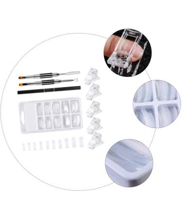 Housoutil 1 Set Nail Extension Manicure Gel Nail Molds Diy Nail Tips Quick Building Nail Tool Nail Builder False Nail Molds Nail Art Tools Nail Set French Plastic White - Buy Online on GoSupps.com