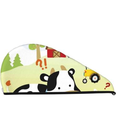 Buy Farmfield Cute Animals Microfiber Hair Towel - Soft Super Absorbent Coral Velvet Wrap for Women | Quick Dry for Long Curly Thick Hair - International Shipping Available - Buy Online on GoSupps.com