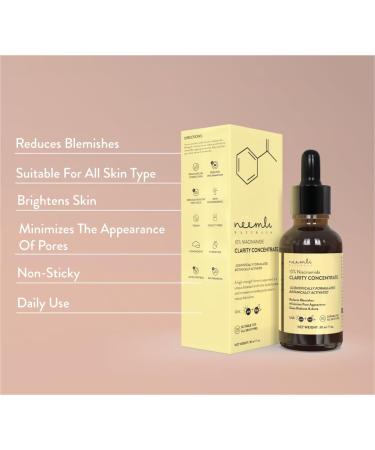 Prodsol Biotech pvt ltd Neemli Naturals 10 Niacin amide Clarity Concentrate Face Serum for Clear BlemishFree Bright Skin All Skin Types Brightening Glowing Skin Dull & Damage Skin Repair 15ml - Buy Online on GoSupps.com