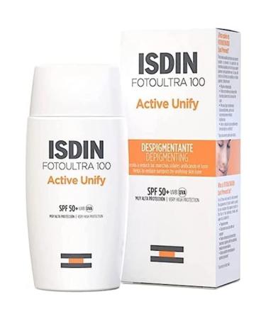 ISDIN FotoLtra Active Unify LSF 50+ lights up and unites the skin tone sunscreen with triple brightening effect 50 ml 1 piece (1 -pack) skin type: all