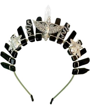 Bottone Crystal Crown Headband Handmade Tiaras Headband for Woman Wedding and Parties Bridal Hair Accessories Red Aventurine - Buy Online on GoSupps.com