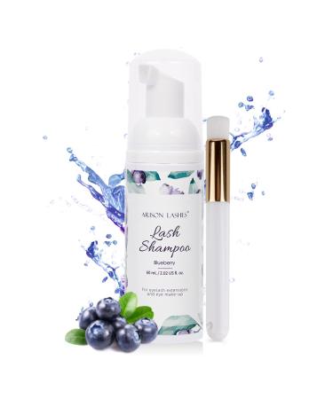 Eyelash Shampoo Eyelash Shampoo for Eyelash Extension Lash Foam Cleanser 60ml Eyelash Foam Eyelash Care (Blueberry)