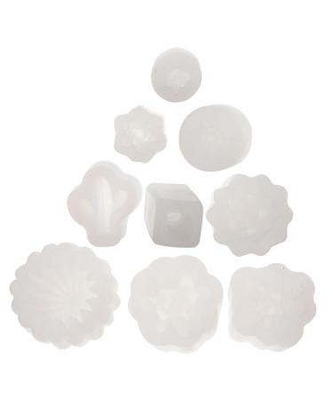 NUOBESTY 9pcs Flower Silicone Mold Epoxy Resin Candle Mold 3d Succulent Mold Aromatherapy Plaster Manual White 4X6X6CM