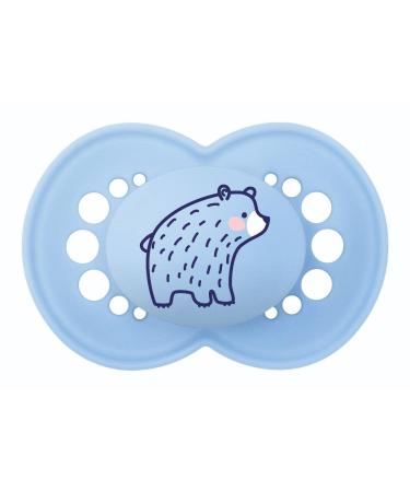 MAM Original S271 pacifier matt SkinsoftTM silicone 16+ months blue 2 pieces with self-sterilising box blue 16+ meses