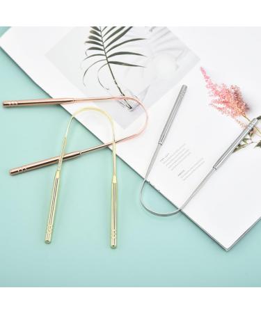 Stainless Steel Tongue Scraper - Fight Bad Breath & Enhance Oral Care | Travel Essential | Rose Gold - Buy Online on GoSupps.com