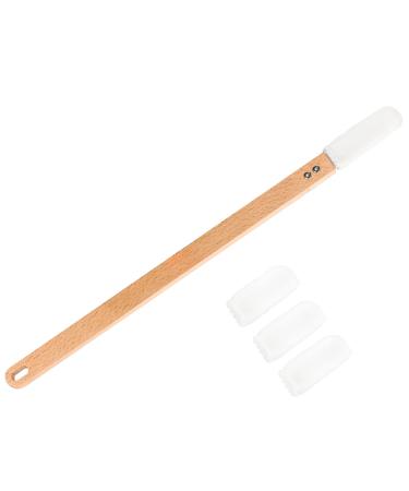 Long Wooden Handle Toe and Foot Towel Brush  Comes with 4 Reusable Drying Covers  Foot Scrubber for Cleaning Between Toes  Exfoliating Skin and Clean The Foot  Suitable for Men and Women  18 inches