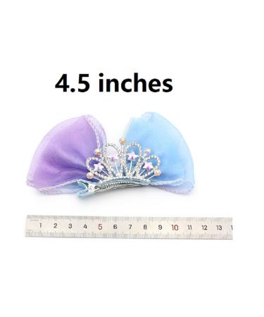 Hot&Sattion 2 Pack Crown Shaped Bow Hair Clips for Girls - Sparkly Metal Snap Barrettes for Kids - Cute Hair Styling Accessories - Buy Online on GoSupps.com