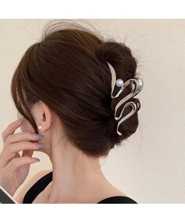 Metal Pearl Hair Claw Clips - Nonslip Wedding Hair Accessories for Women and Girls - Buy Online on GoSupps.com