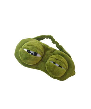 Cute 3D Frog Eye Sleep Mask Funny Cute Frog Eye Blindfold Cover for Children Adult Soft Eyeshade Sleeping Mask for Plane Travel Yoga Office Snap (Green)
