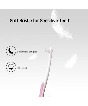 JGocot Small Dog Toothbrush - Soft Nano Bristle Pet Dental Care Kit for Puppies Kittens & Mini Dogs - Perfect for Sensitive Gums - Pink & Purple - Buy Online on GoSupps.com