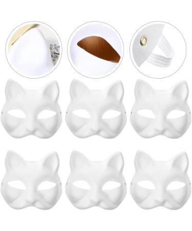 Homoyoyo 6 PCS DIY Cat Masks - Unpainted Paper Mache Masquerade Masks for Halloween Cosplay & Costume Parties - Buy Online on GoSupps.com