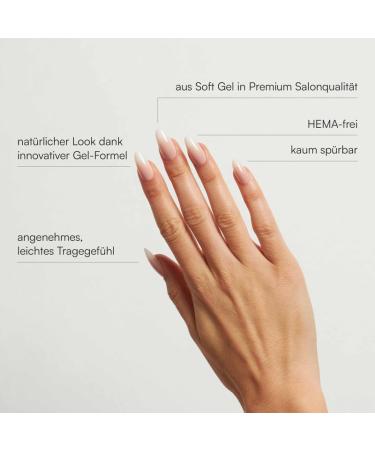 Doonails Soft Gel Press On Nails 30 Set - Babyboomer Almond Ombre - Salon Quality Full Cover Fake Nails - Medium Natural Fit - Buy Online on GoSupps.com