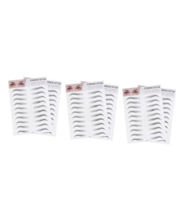DOITOOL 6 Pcs 3d Eyebrow Stickers Makeup Stickers Double Ball Imitation Eyebrow Template Eyebrow Trimming 6d ze008x3pcs Blackx3pcs