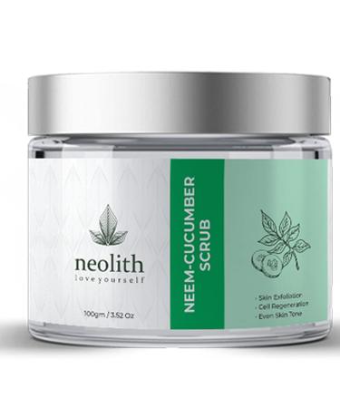 Neolith Neem Cucumber Scrub || Winter Scrub || Exfoliating Face Scrub For Acne Prone Skin Reduce Blackheads & Whiteheads Ideal For Dry & Dull Skin With Almond Oil Paraben & Sulphate Free -100 gm