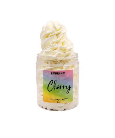 Cherry Whipped Body Butter Sweet Candy Scented Moisturizer Shea Mango & Coconut Oils Vegan Paraben-Free Skincare for Dry Skin & Gifts 8 oz Jar