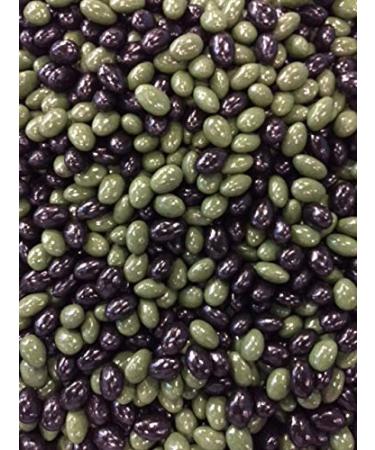 Green and black almond olive coated with extra fine chocolate 1 kg.