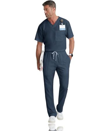 BARCO Grey's Anatomy Scrubs Evan Lapover V-Neck Men's Scrub Top, Big Steel - 3X-Large - Buy Online on GoSupps.com
