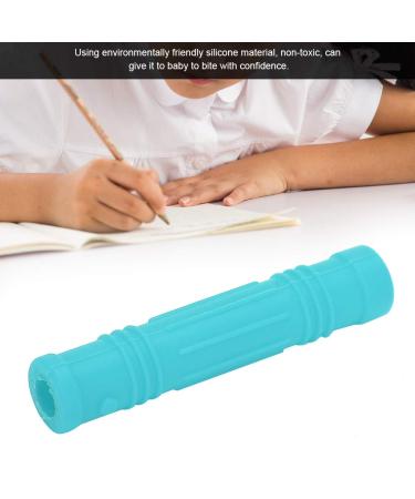 Sky Blue Silicone Teether Pencil Topper | Safe Baby Chewing Toy & Infant Sensory Pacifier - Buy Online on GoSupps.com
