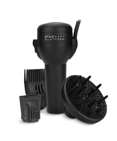 FHI Heat Platform All-In-One Blow Out Handle Less Hair Dryer with Attachment Set Comb Concentrator & Diffuser Black