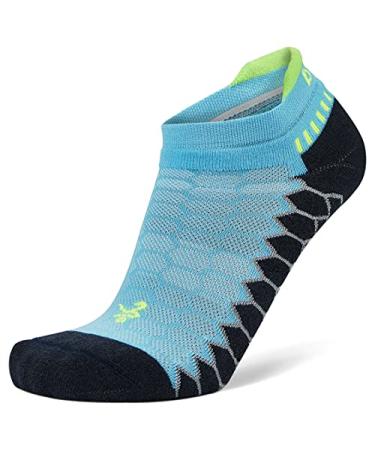 Balega Silver Compression Fit Performance No Show Athletic Running Socks for Men and Women (1 Pair) Aqua Large