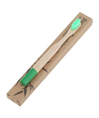 Jerliflyer 6 Colors Kids Bamboo Toothbrush 10 Pack Soft Bristles Wooden Handle Eco-Friendly Toothbrush(Green)