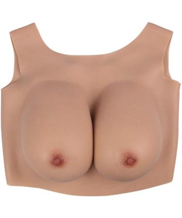 Fhuili Crossdressers Silicone Breasts - Natural Round Collar Design G Cup Fake Breasts for Transvestite Cosplay - Buy Online on GoSupps.com