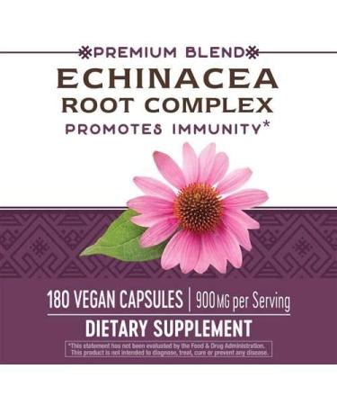 Nature's Way Echinacea Root Complex 900mg - 180 Vegan Capsules for Immune Support - Buy Online on GoSupps.com