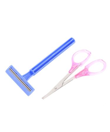 Ruilogod Body Armpit Hair Shaver Remover Eyebrow Scissors Trimmer 2 in 1