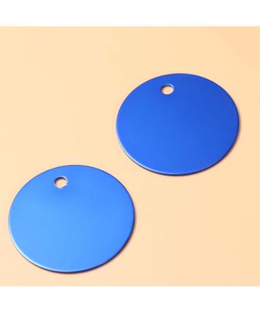 Milists 16-Piece Aluminum Alloy Blank Tags for Pets - Round Deep Blue 3.5cm DIY Accessories for Traction Ropes - Buy Online on GoSupps.com