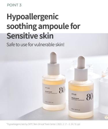 Anua Heartleaf 80% Soothing Ampoule 30ml - Non-Greasy Calming Serum for Combination & Sensitive Skin - Buy Online on GoSupps.com