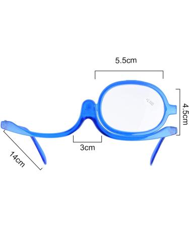 Magnify Eye Makeup Glasses Makeup Glasses Flip Up Lens Single Lens Rotating Eye Glasses Women Cosmetic Makeup Essential Tool Gafas De Maquillaje Lentes Para Maquillarse (250+Blue) - Buy Online on GoSupps.com