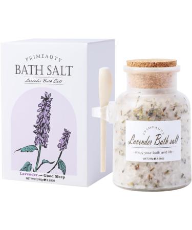 Lavender Bath Salts 246g Natural Moisturising and Relaxing Salts for Soothing Emotions and Softening Skin Best for Good Sleep - Buy Online on GoSupps.com