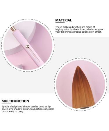 Lurrose 1Pc lip brush makeup brush lip applicator brush Eyeshadow Brush Lip Gloss Brush portable makeup brush wand makeup flour travel dual purpose aluminum tube - Buy Online on GoSupps.com