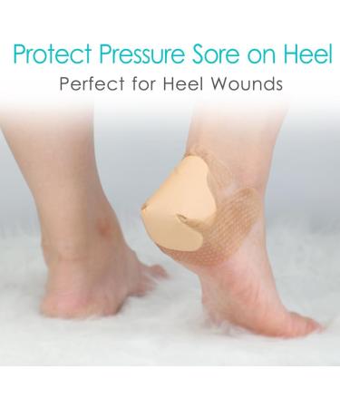 Silicone Heel Foam Bandages - Waterproof Absorbent Dressing for Ulcers & Cracked Heels (Pack of 2) - 5x8 Inch Gentle Adhesive - Buy Online on GoSupps.com