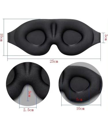 Smart A1 Sleep Mask for Men & Women - 3D Contoured Black Eye Mask for Full Light Blocking Comfortable Night Blindfold - Buy Online on GoSupps.com