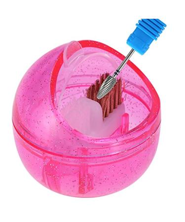 Mini Drill Bit Cleanser Box for Nail Art Drill Head Dual Clean Brush Portable Dust Cleaning Case Box Polishing Manicure Tool