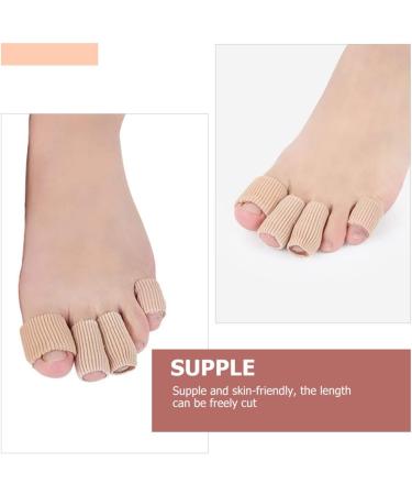 Minkissy Gel Tube Protector for Calluses, Corns, Blisters - Nylon Khaki Toe/Finger Sleeves for Pain Relief and Ingrown Nails - Buy Online on GoSupps.com