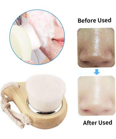 Facial Cleaning Brush with Wood Handle Cleansing Soft Bristle Face Care Clean Tool for Women Men - Buy Online on GoSupps.com