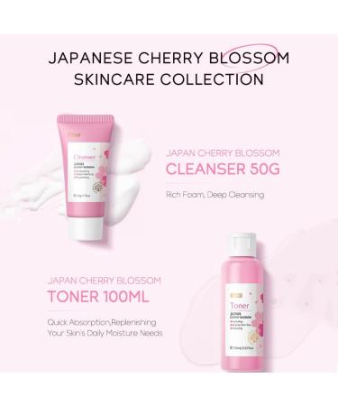 Cherry Blossom Skin Care Set for Teen Girls - Deeply Hydrates - Reduces Fine Lines - Includes Cleanser Toner Serum Essence Eye Cream Moisturizer - Buy Online on GoSupps.com