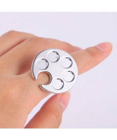 2-St Ring Palette Finger Ring - Nail Art Mixing Shell & Nail Polish Ring for Creative Nail Designs - Buy Online on GoSupps.com