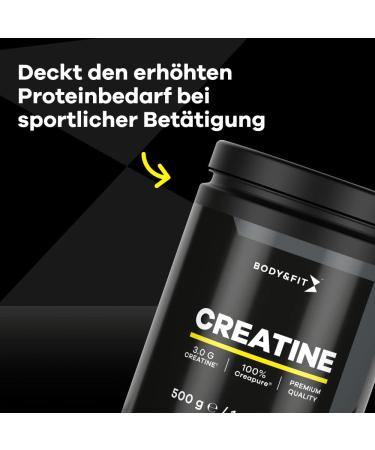 Body & Fit Creatin Pulver - Creapure Tasteless Creatine Powder | 500g for Energy & Strength | 147 Doses - International Shipping Available - Buy Online on GoSupps.com
