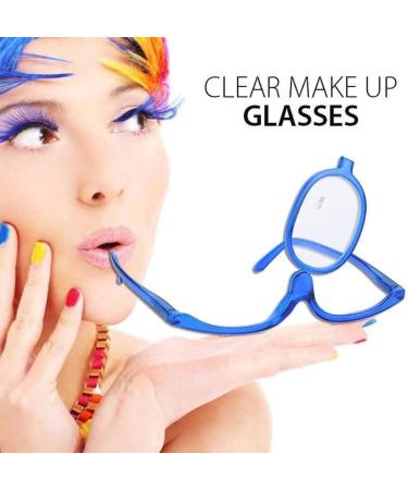 Clear Make Up Glasses Flip Up Lens Magnifying Eyeglasses Eye Makeup Glasses for Women (Blue 4.0) - Buy Online on GoSupps.com