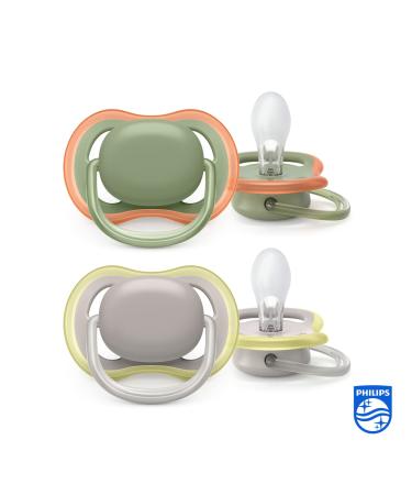 Buy Philips Avent Ultra Air Pacifier - BPA-Free 6-18 Months Green/Orange - 2 Pack (SCF085/20) - International Shipping Available - Buy Online on GoSupps.com