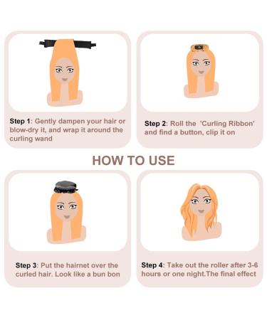 Locks Without Heat - 2-Piece Silk Curly Hair Curls for Ladies | DIY Night Curls for Short & Long Hair (Black) - Buy Online on GoSupps.com