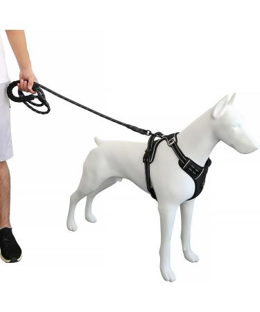 Bossdog No Pull Dog Harness & Lead Set | Anti Pull for Small, Medium, Large & Puppy Dogs | Top Handle & Reflective Strips (Large Black) - Buy Online on GoSupps.com